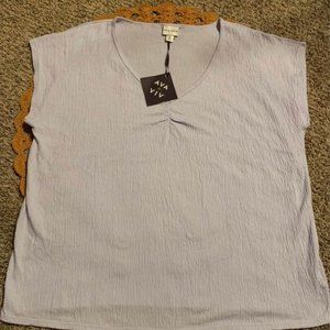Women’s Plus Size Lilac Short Sleeve Blouse